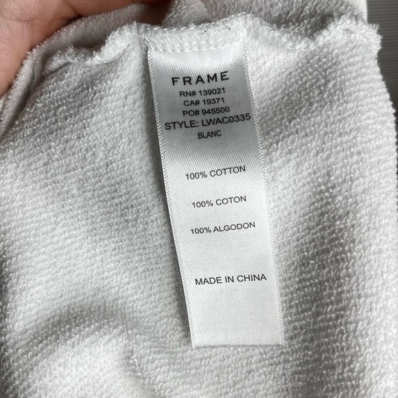 Frame Graphic Crewneck Sweatshirt “Bronzé” White and Blue Size S - Picture 8 of 9